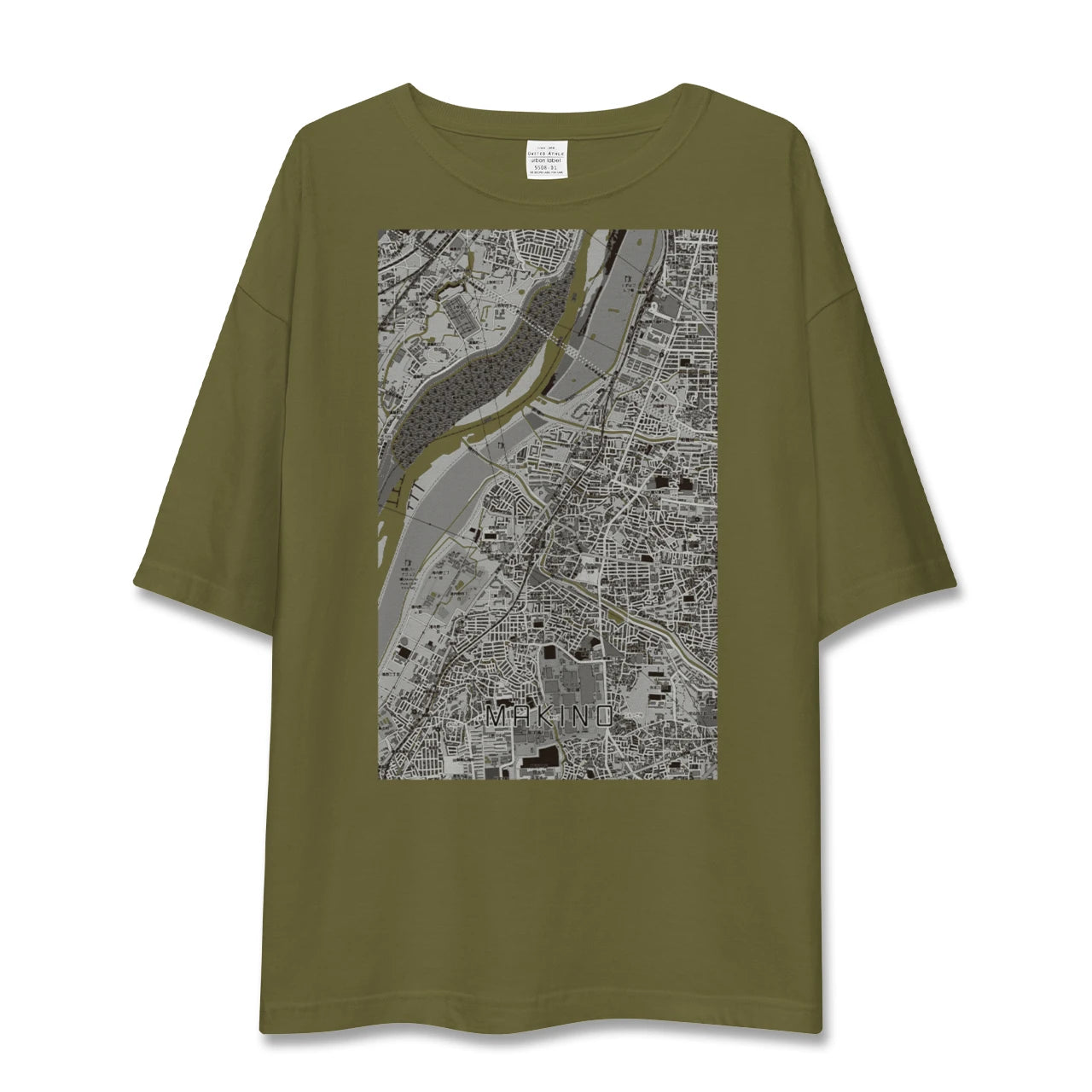 【牧野（大阪府）】地図柄ビッグシルエットTシャツ