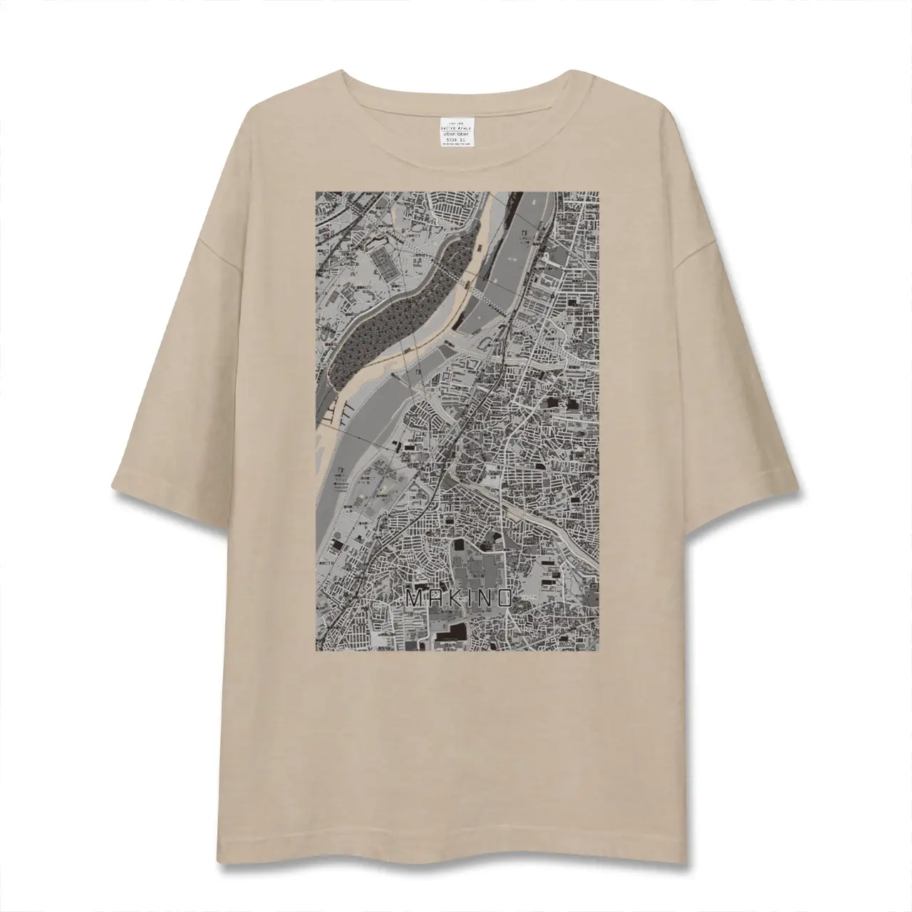 【牧野（大阪府）】地図柄ビッグシルエットTシャツ