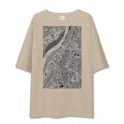 【牧野（大阪府）】地図柄ビッグシルエットTシャツ