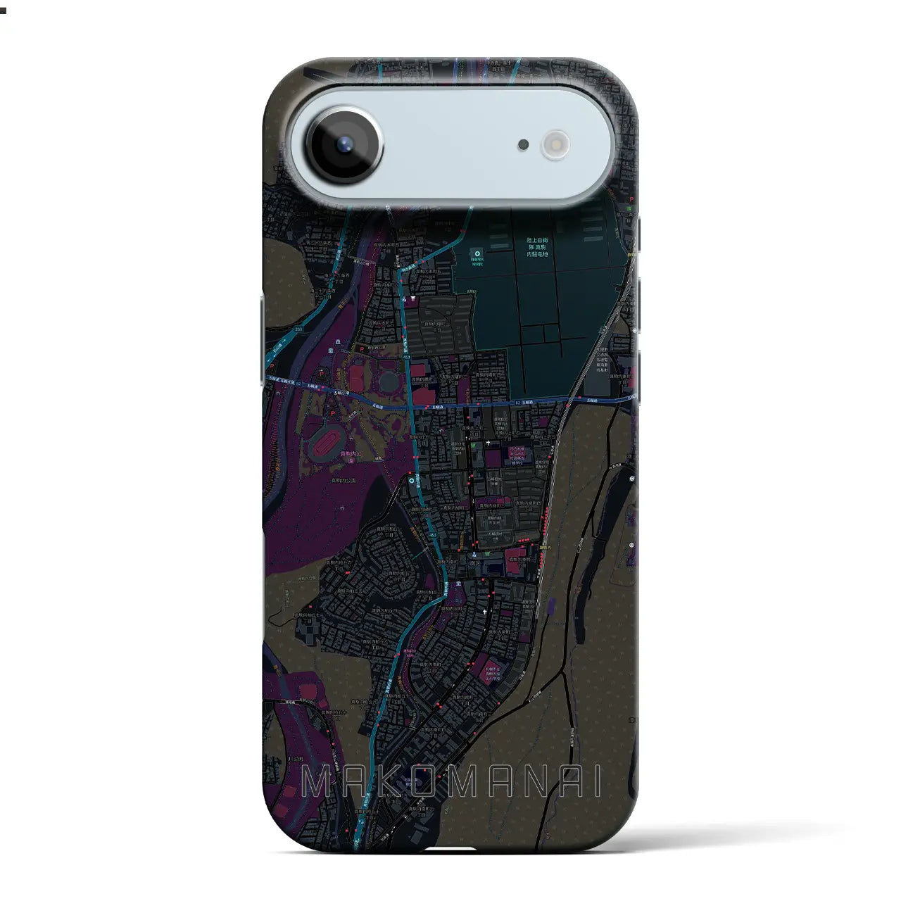 【真駒内（北海道）】地図柄iPhoneケース（バックカバータイプ）