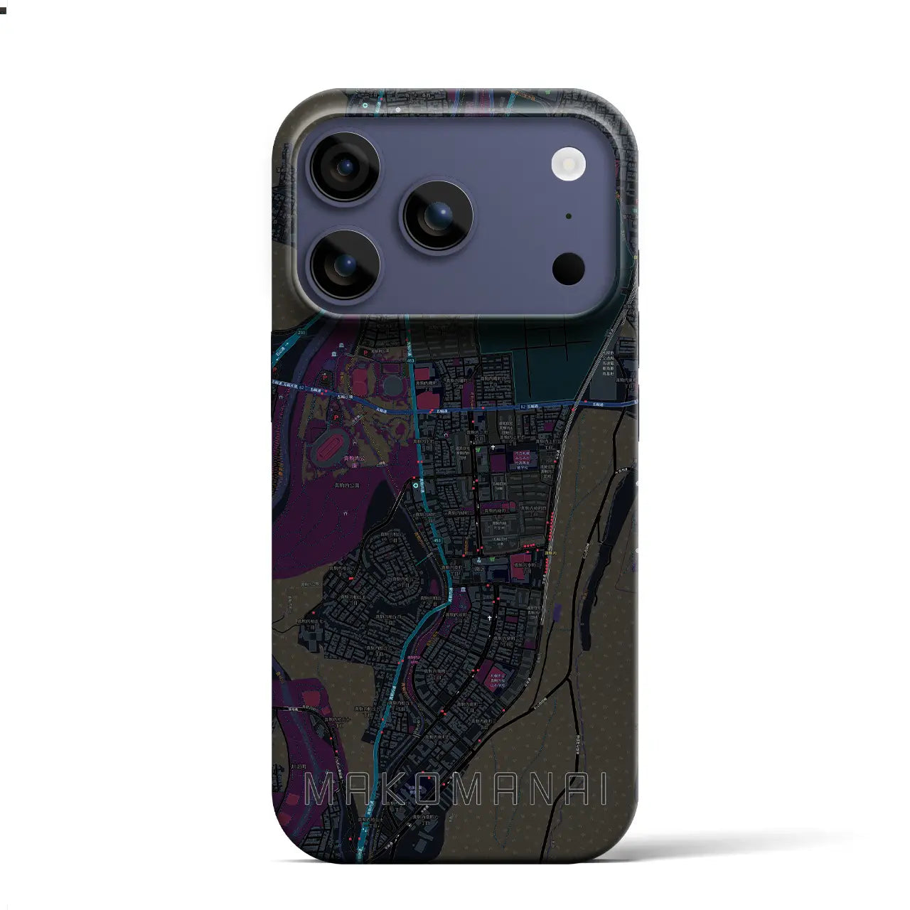 【真駒内（北海道）】地図柄iPhoneケース（バックカバータイプ）