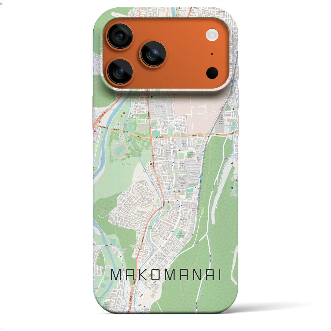 【真駒内(北海道)】地図柄iPhoneケース(バックカバータイプ)ナチュラル・iPhone 17 Pro Max 用