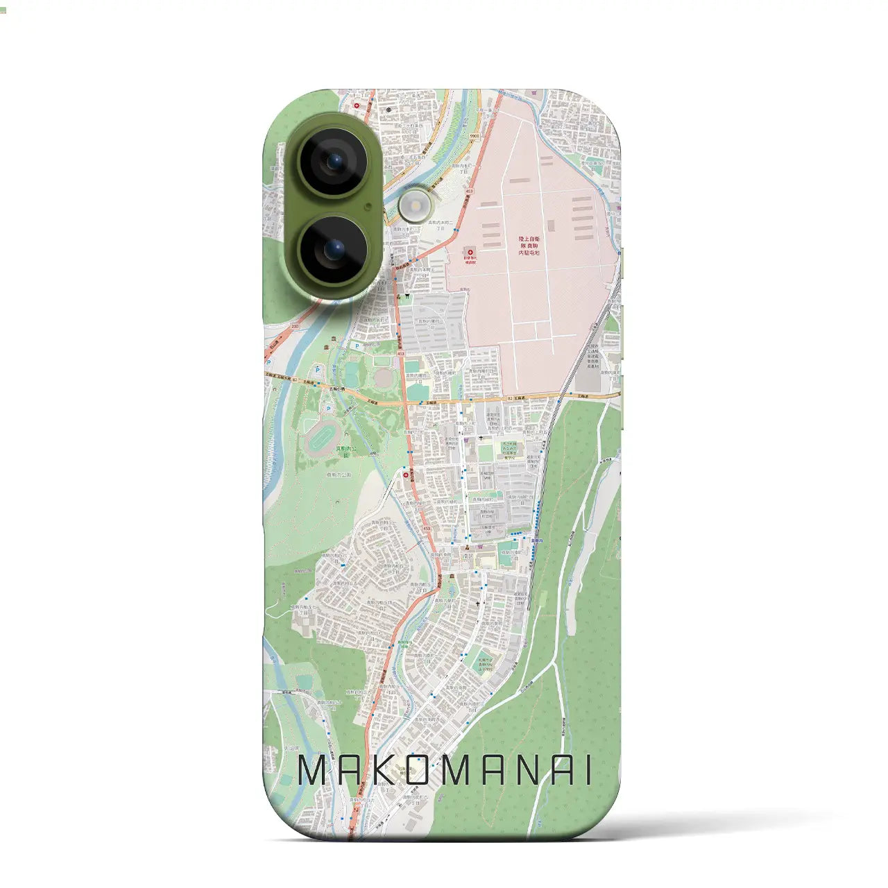 【真駒内（北海道）】地図柄iPhoneケース（バックカバータイプ）