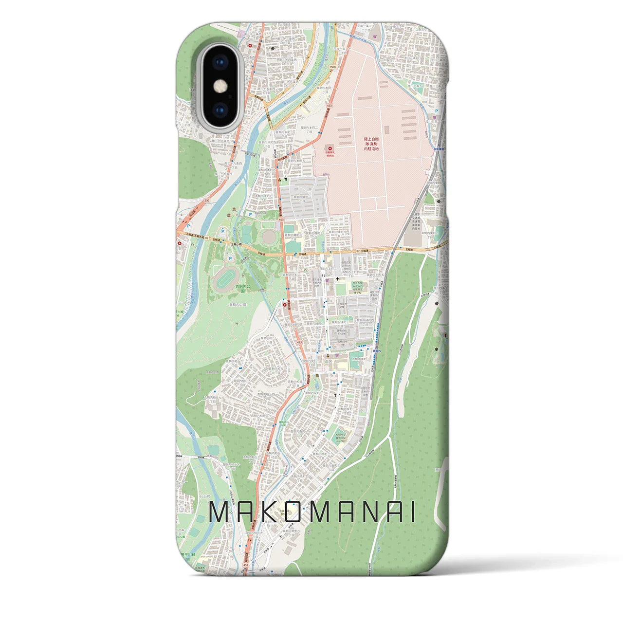 【真駒内（北海道）】地図柄iPhoneケース（バックカバータイプ）