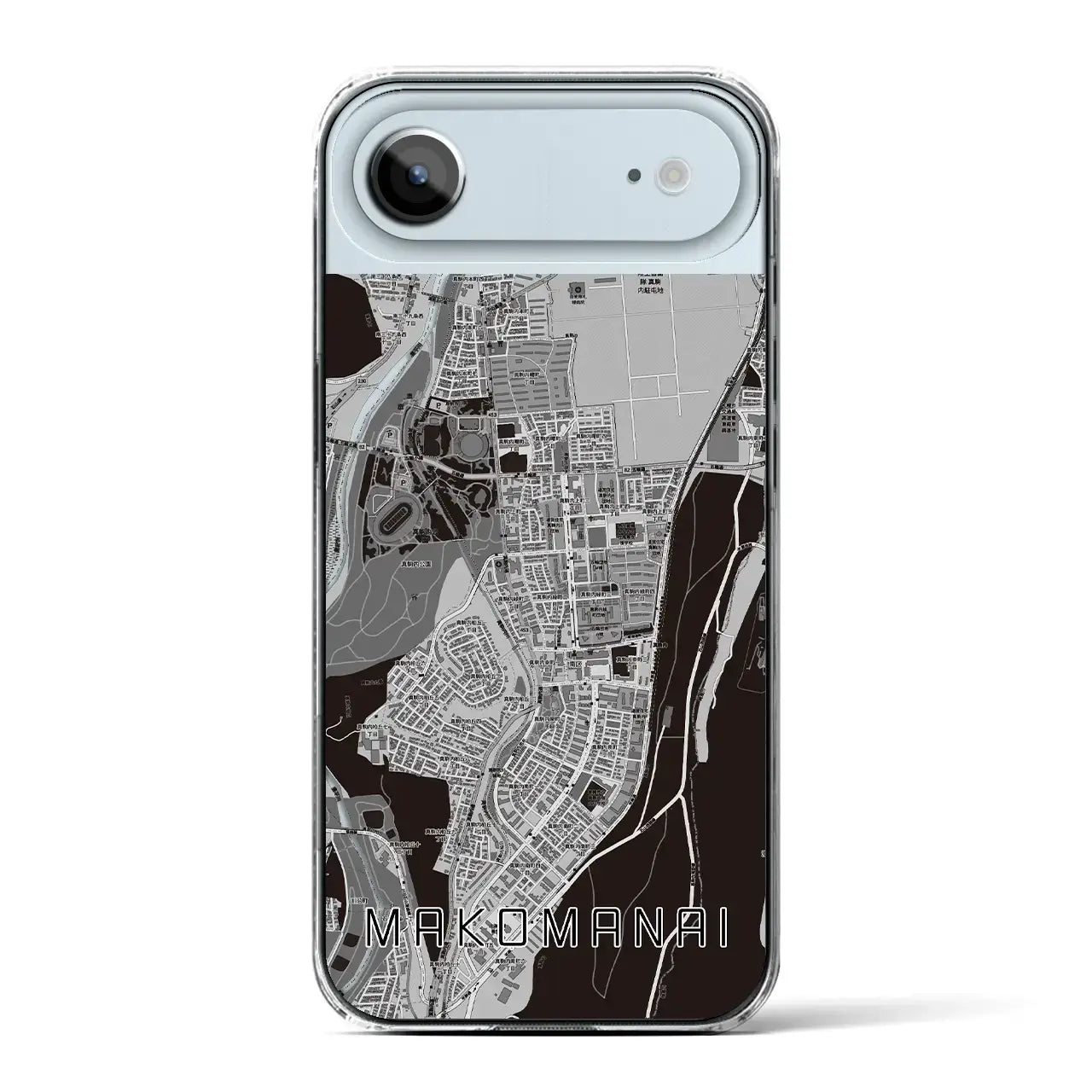 【真駒内（北海道）】地図柄iPhoneケース（クリアタイプ）