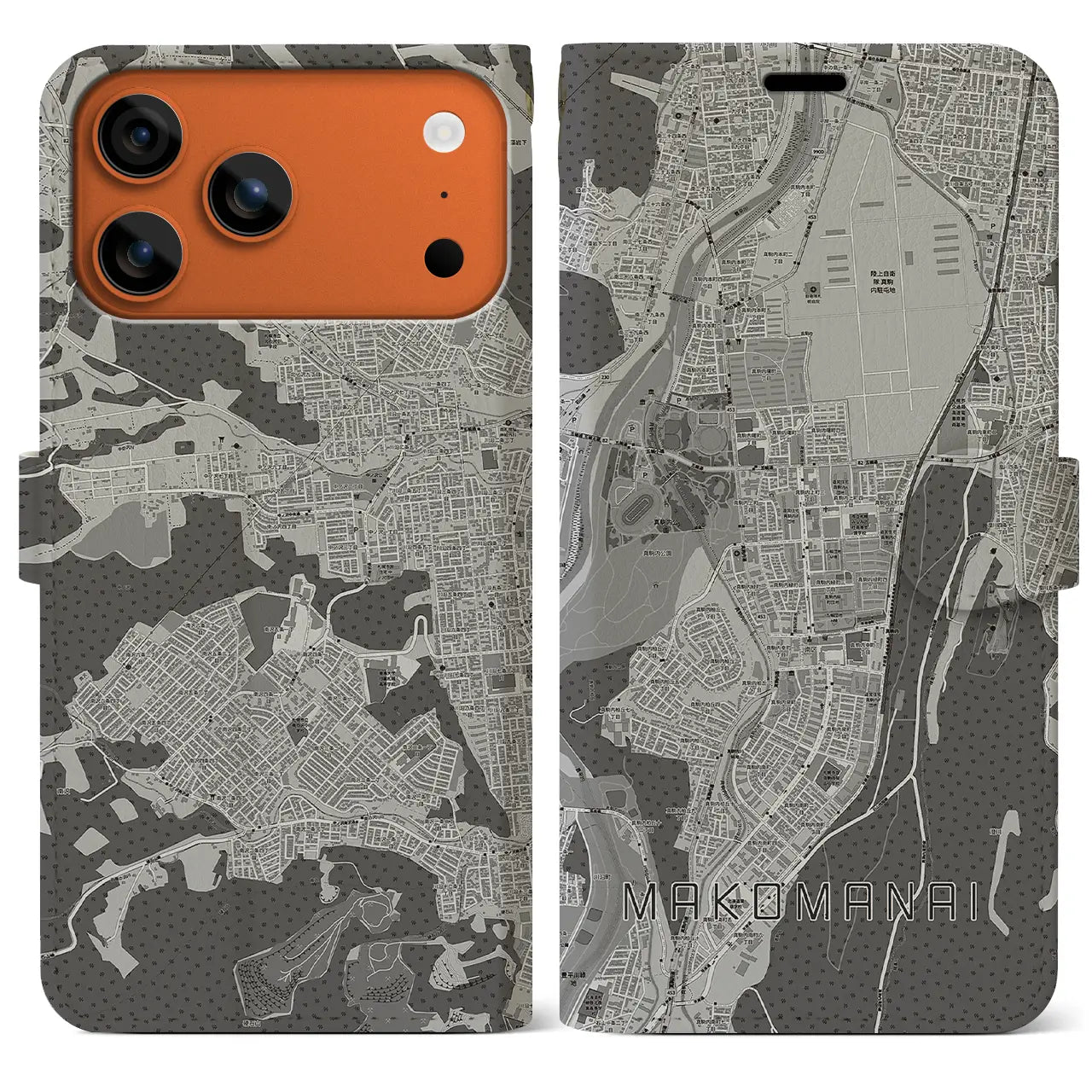 【真駒内（北海道）】地図柄iPhoneケース（手帳タイプ）