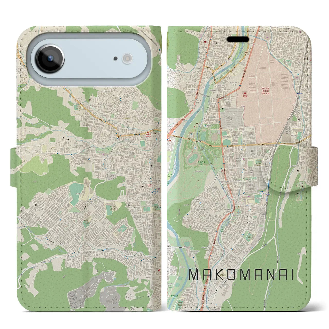 【真駒内（北海道）】地図柄iPhoneケース（手帳タイプ）