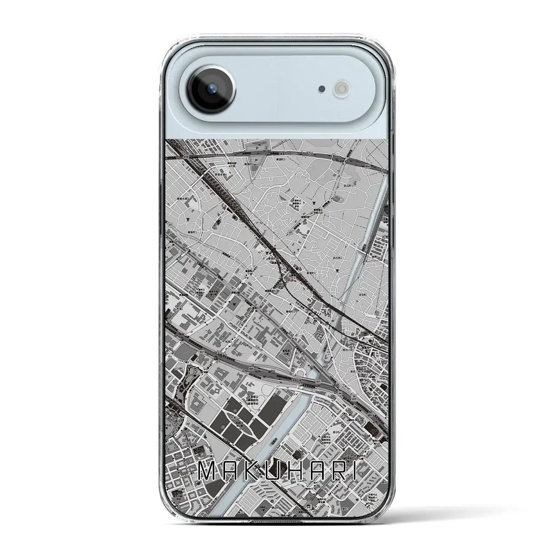 【幕張（千葉県）】地図柄iPhoneケース（クリアタイプ）モノトーン・iPhone 17 Pro Max 用
