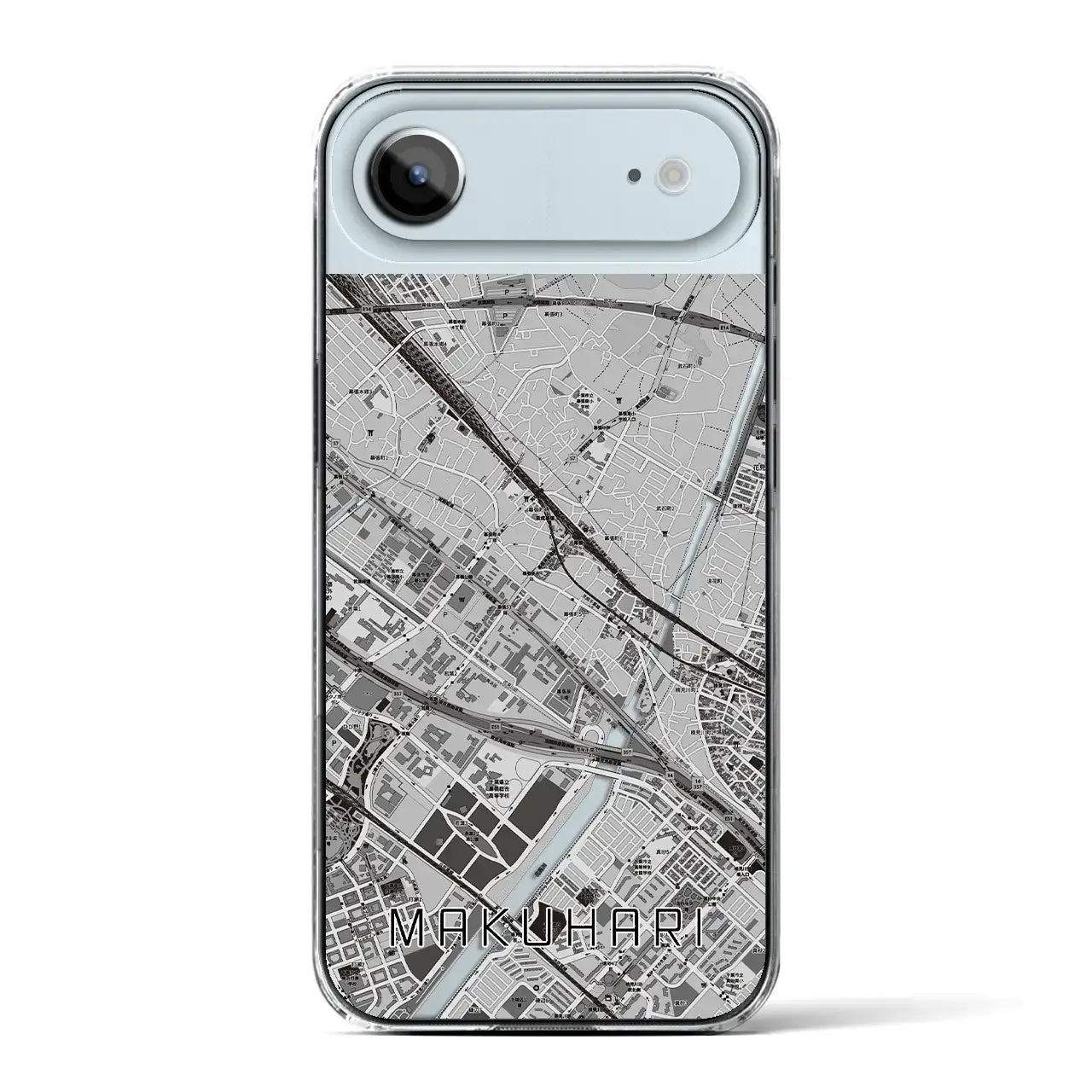 【幕張（千葉県）】地図柄iPhoneケース（クリアタイプ）モノトーン・iPhone 17 Pro Max 用