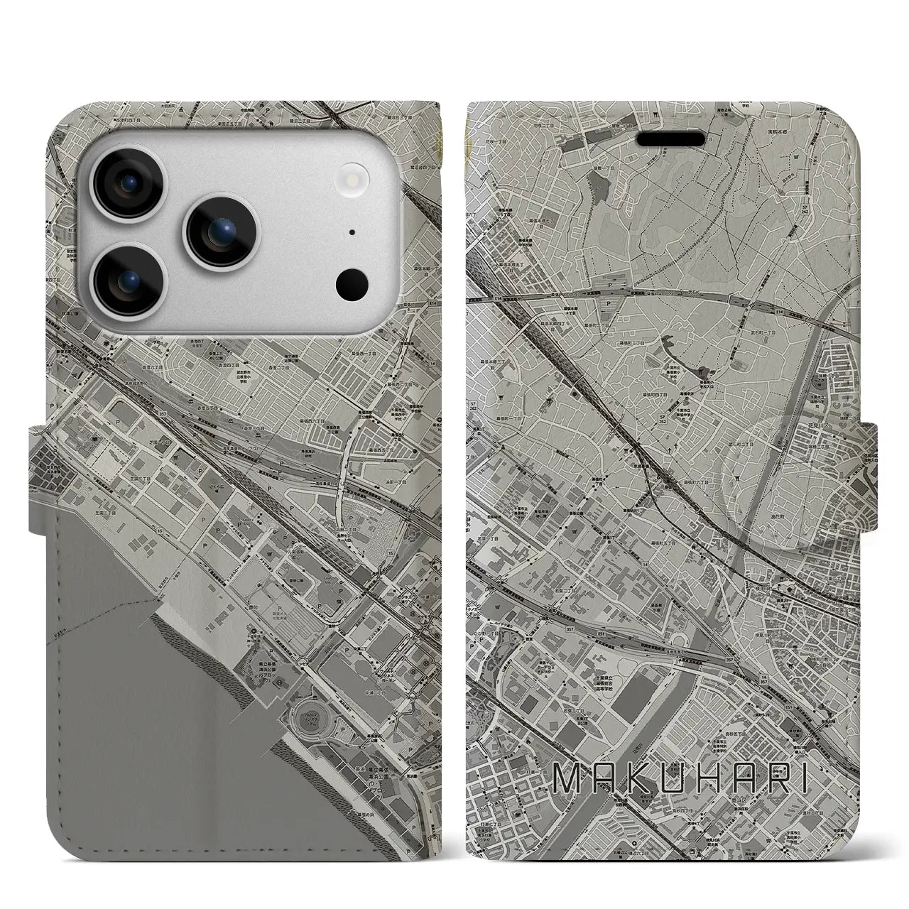 【幕張（千葉県）】地図柄iPhoneケース（手帳タイプ）