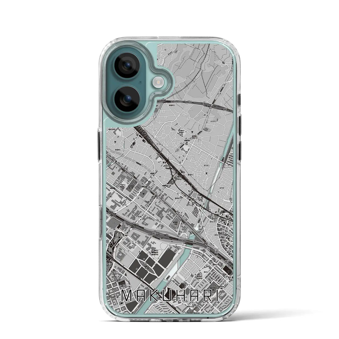 【幕張(千葉県)】地図柄iPhoneケース(MagSafeタイプ)モノトーン・iPhone 16 Pro 用