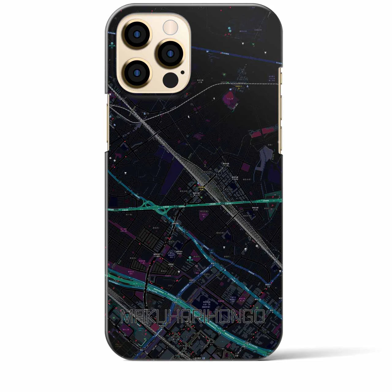 【幕張本郷（千葉県）】地図柄iPhoneケース（バックカバータイプ）