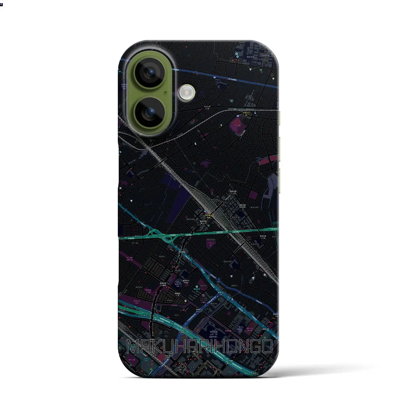 【幕張本郷（千葉県）】地図柄iPhoneケース（バックカバータイプ）