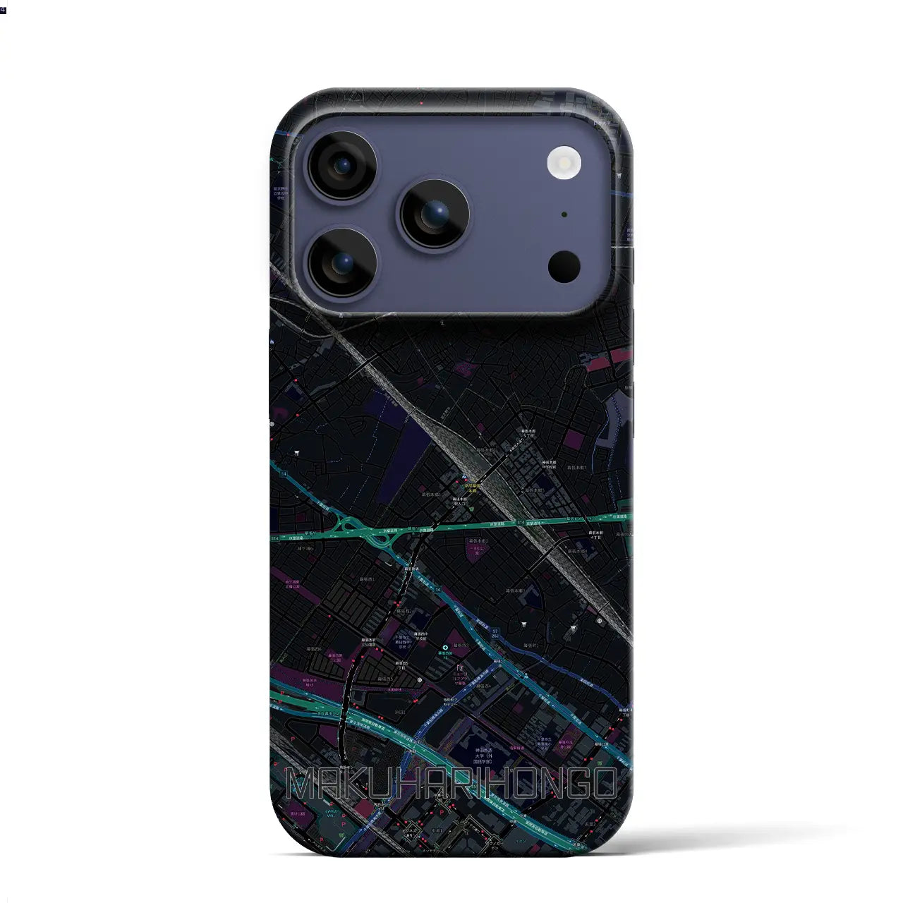 【幕張本郷（千葉県）】地図柄iPhoneケース（バックカバータイプ）