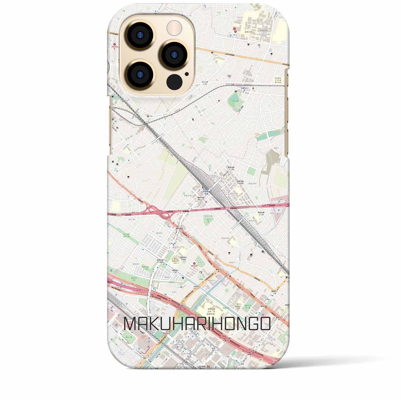 【幕張本郷（千葉県）】地図柄iPhoneケース（バックカバータイプ）