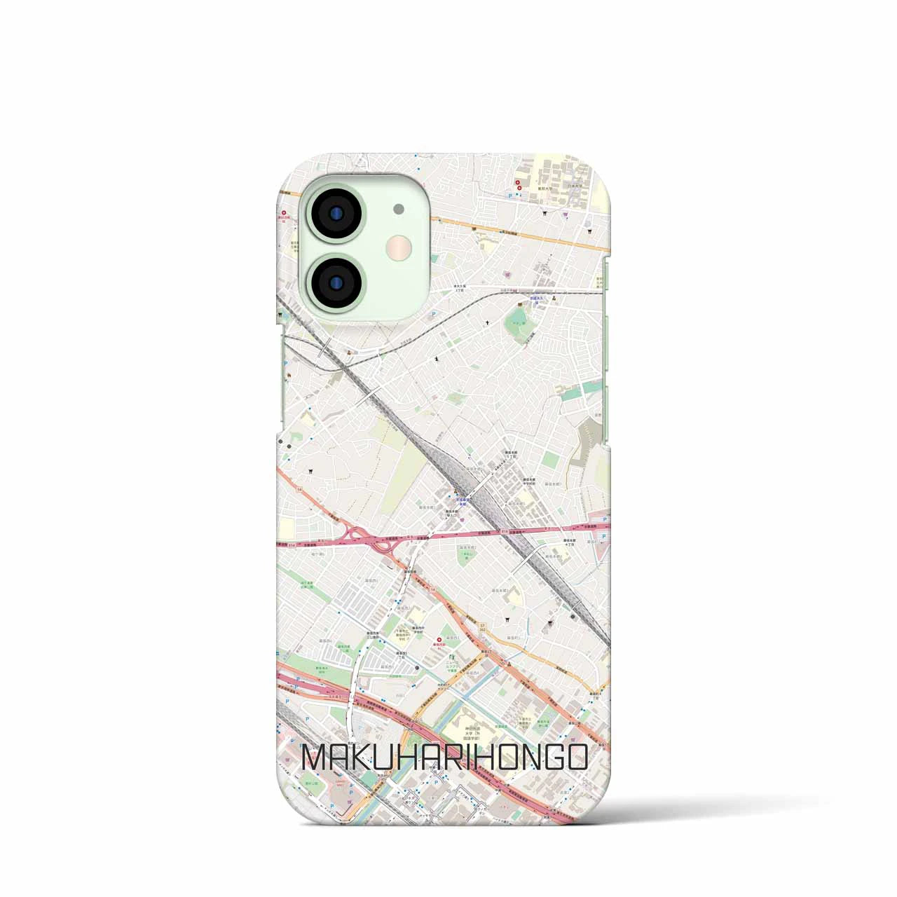 【幕張本郷（千葉県）】地図柄iPhoneケース（バックカバータイプ）