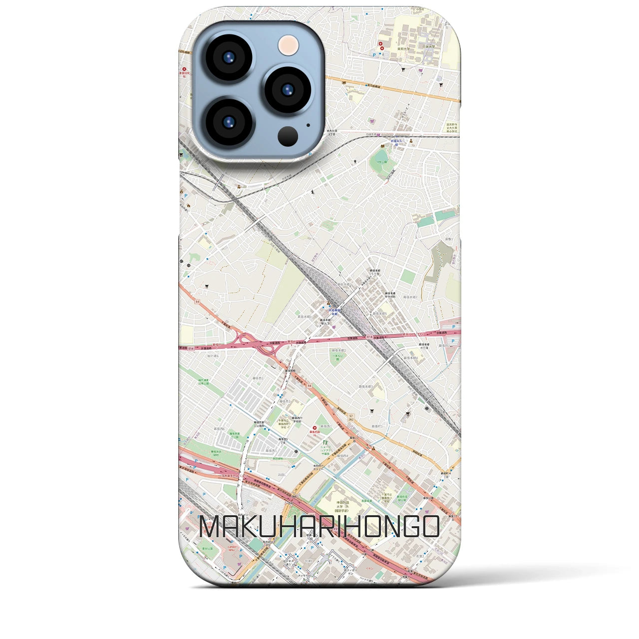 【幕張本郷（千葉県）】地図柄iPhoneケース（バックカバータイプ）