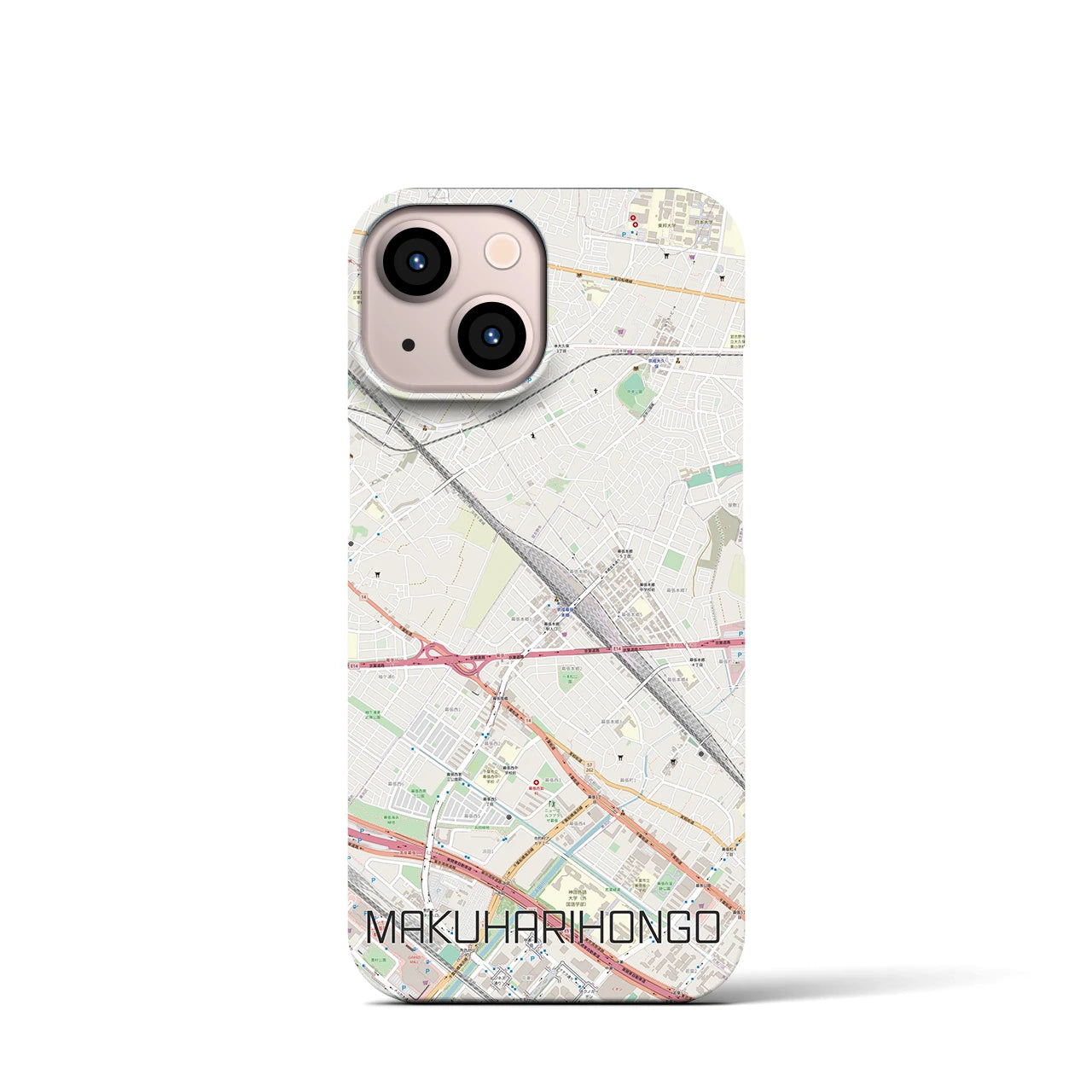 【幕張本郷（千葉県）】地図柄iPhoneケース（バックカバータイプ）