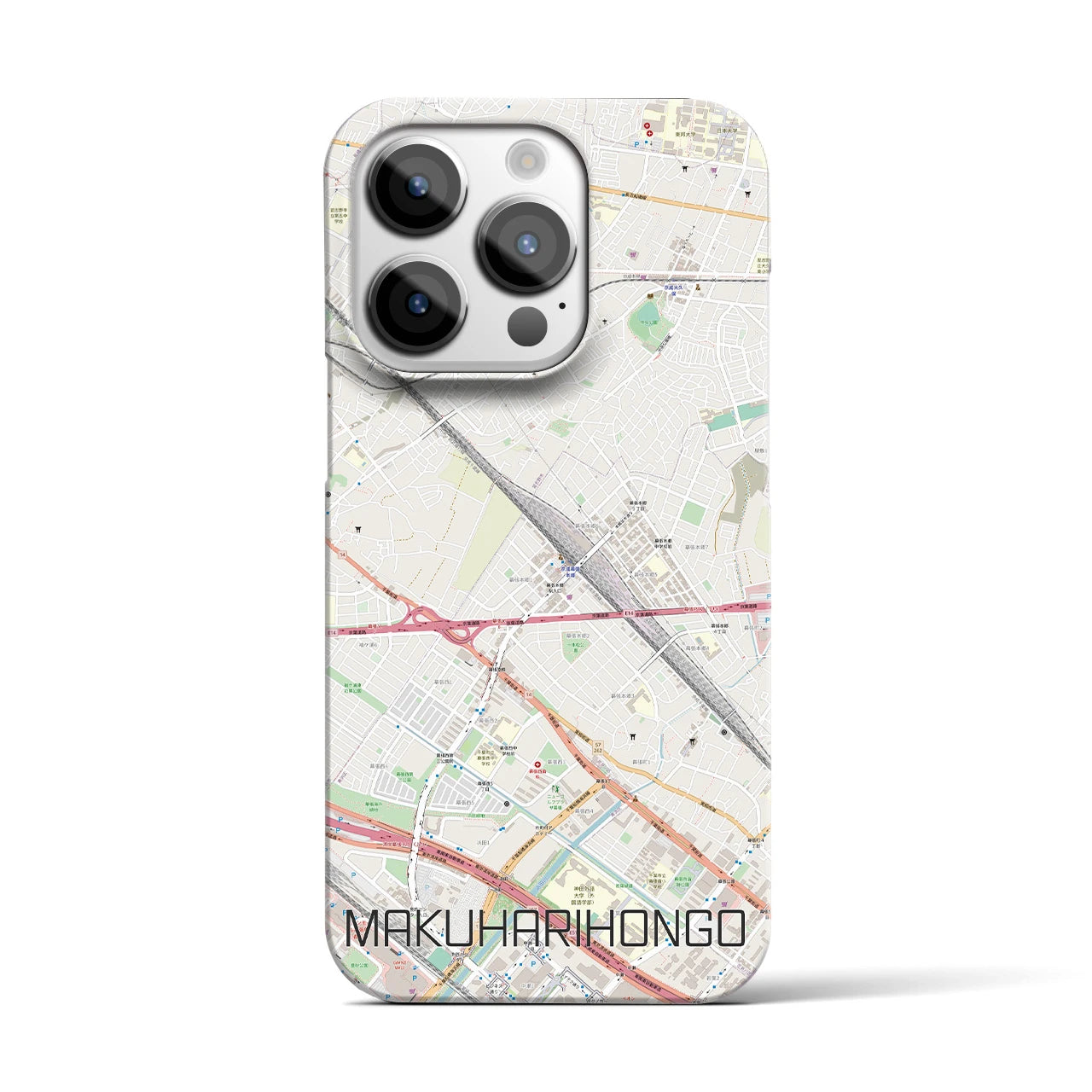 【幕張本郷（千葉県）】地図柄iPhoneケース（バックカバータイプ）
