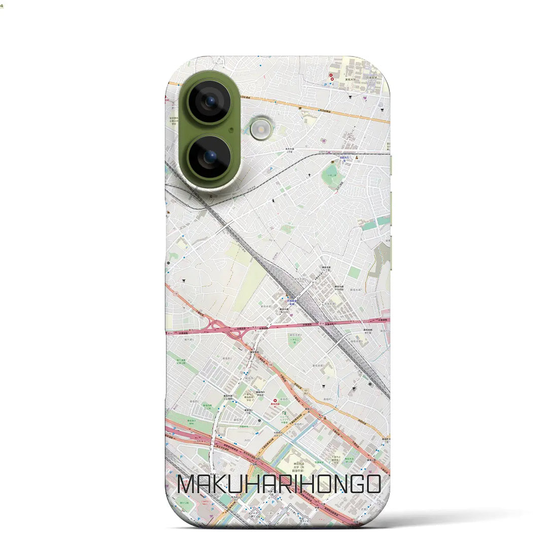 【幕張本郷（千葉県）】地図柄iPhoneケース（バックカバータイプ）ブラック・iPhone 17 Pro Max 用