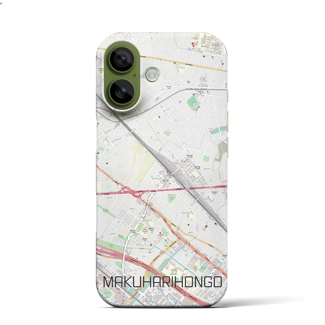 【幕張本郷（千葉県）】地図柄iPhoneケース（バックカバータイプ）