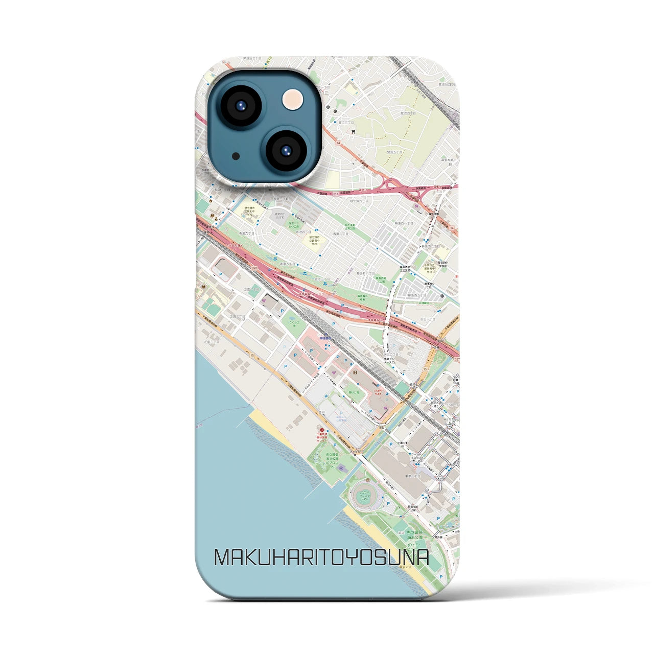 【幕張豊砂（千葉県）】地図柄iPhoneケース（バックカバータイプ）