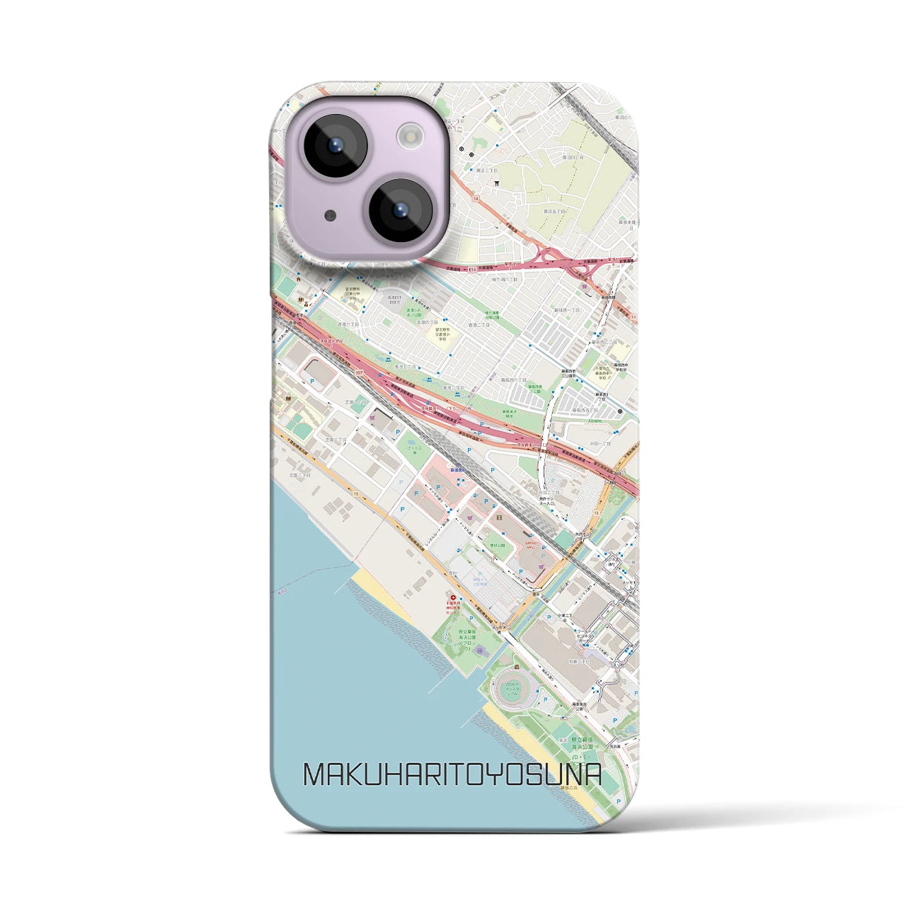 【幕張豊砂（千葉県）】地図柄iPhoneケース（バックカバータイプ）