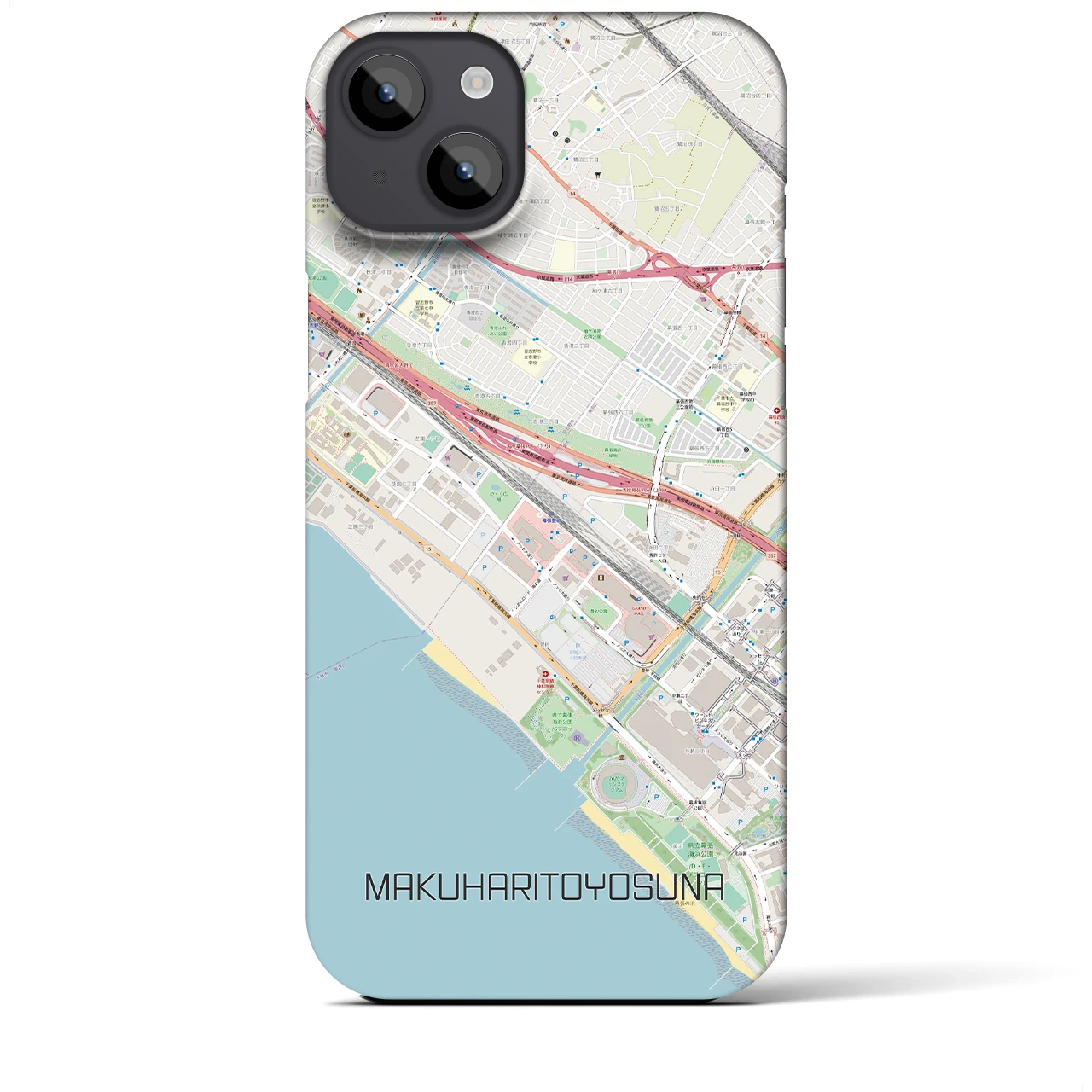 【幕張豊砂（千葉県）】地図柄iPhoneケース（バックカバータイプ）