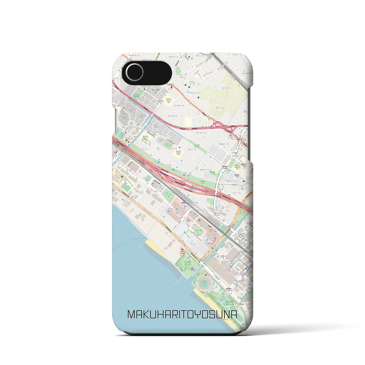 【幕張豊砂（千葉県）】地図柄iPhoneケース（バックカバータイプ）