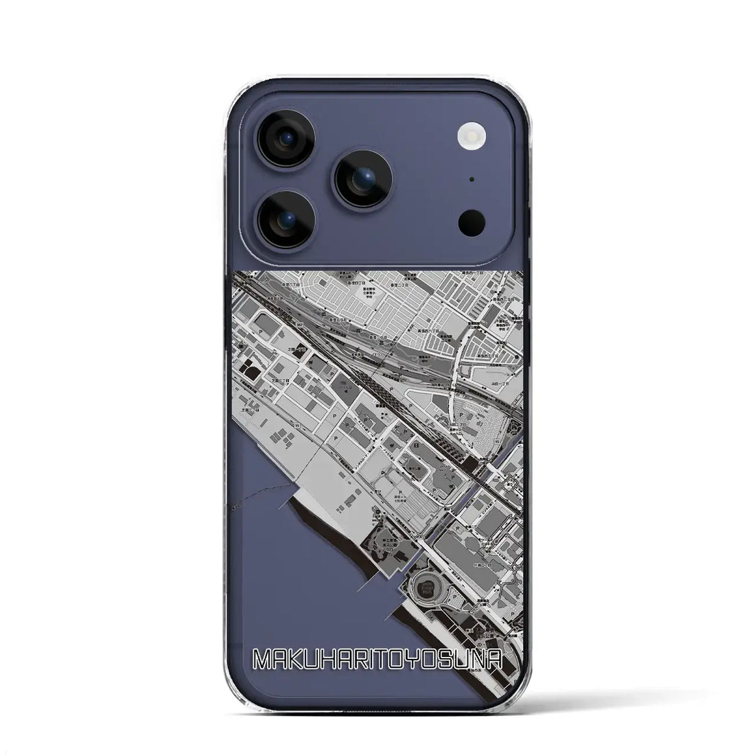 【幕張豊砂(千葉県)】地図柄iPhoneケース(クリアタイプ)モノトーン・iPhone 17 Pro Max 用