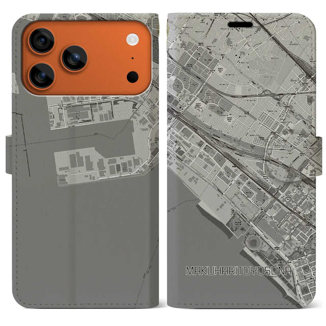 【幕張豊砂（千葉県）】地図柄iPhoneケース（手帳タイプ）