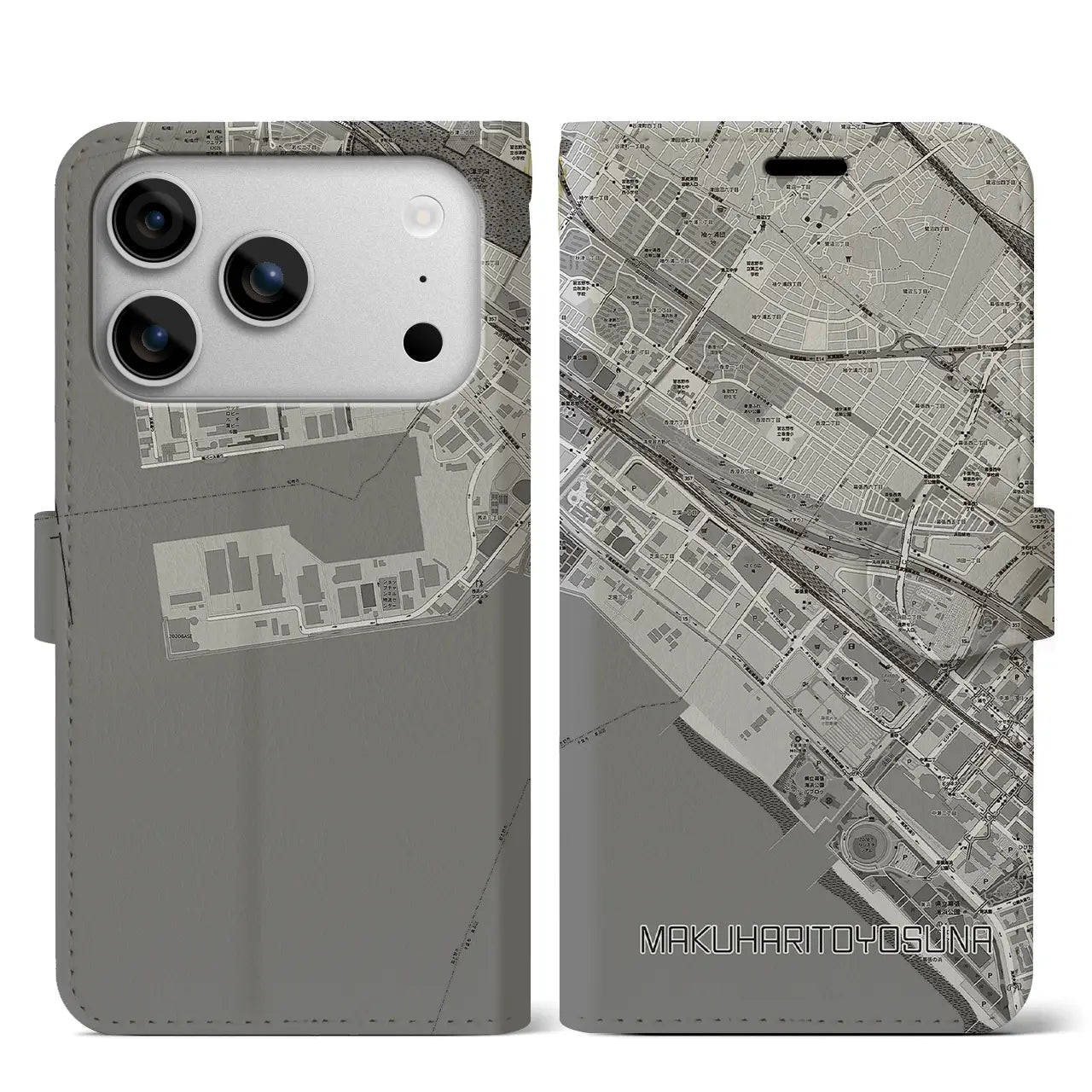 【幕張豊砂（千葉県）】地図柄iPhoneケース（手帳タイプ）