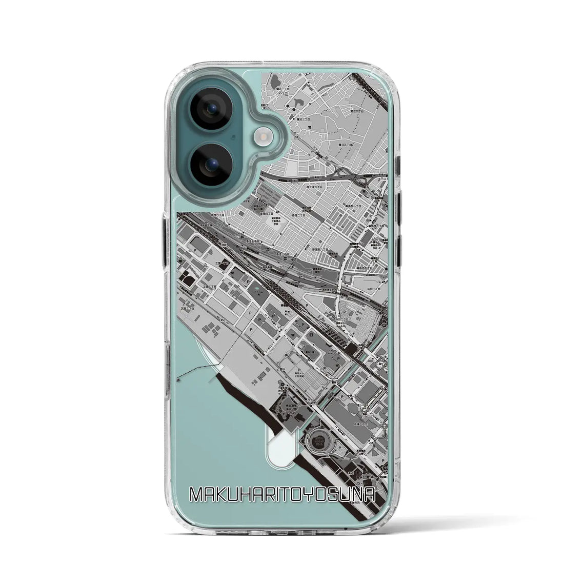 【幕張豊砂（千葉県）】地図柄iPhoneケース（MagSafeタイプ）モノトーン・iPhone 16 Pro 用