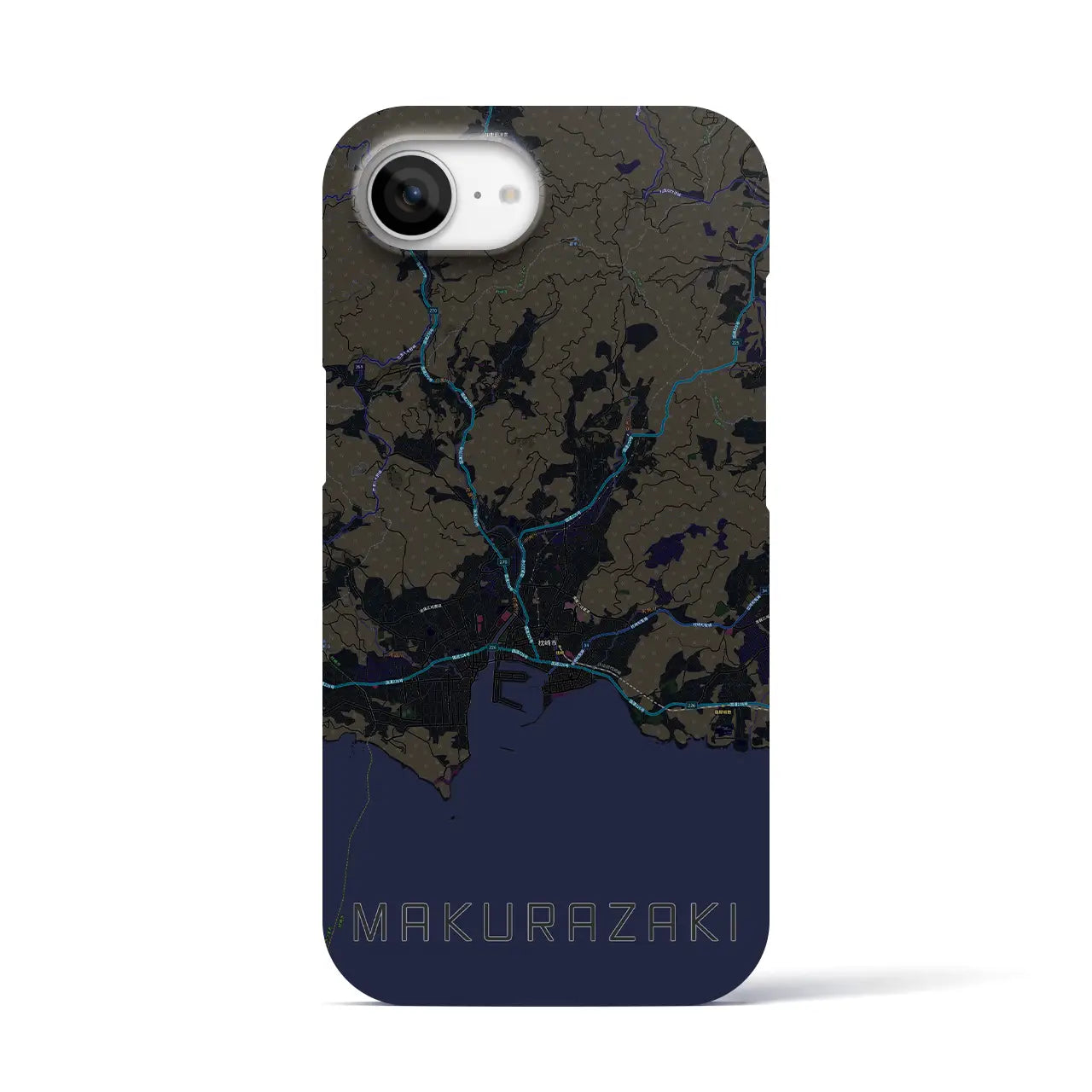 【枕崎（鹿児島県）】地図柄iPhoneケース（バックカバータイプ）