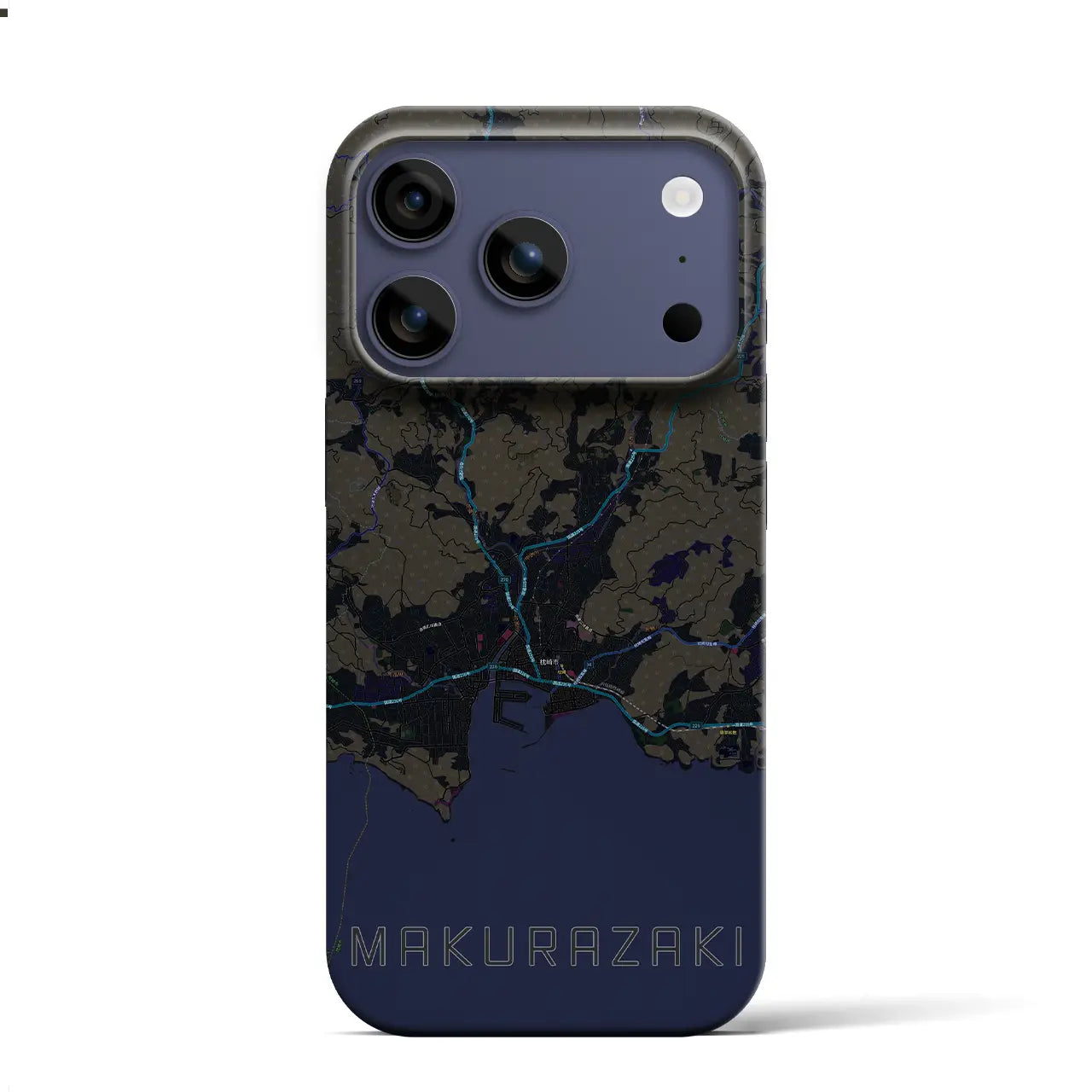 【枕崎（鹿児島県）】地図柄iPhoneケース（バックカバータイプ）