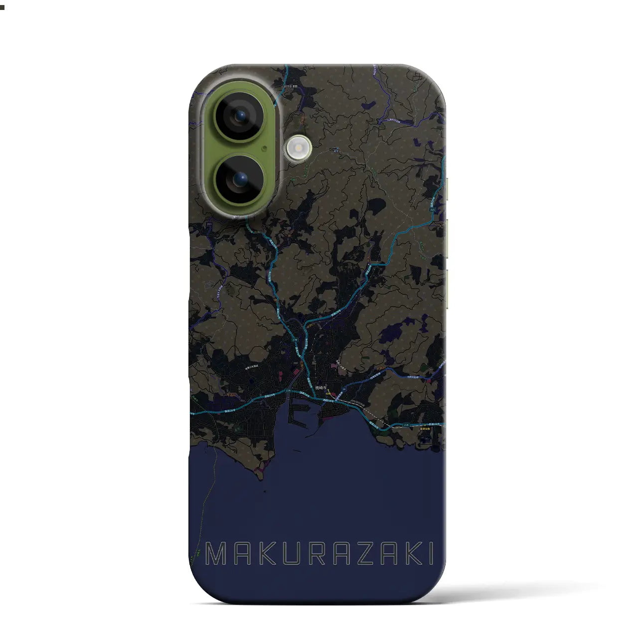 【枕崎（鹿児島県）】地図柄iPhoneケース（バックカバータイプ）
