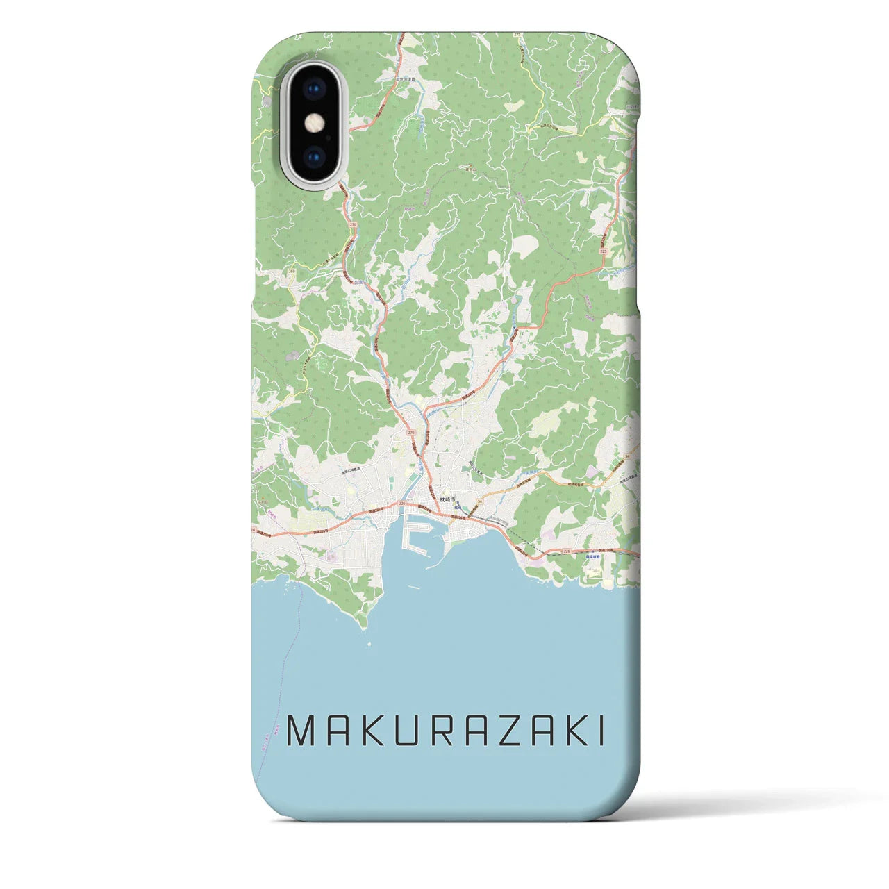 【枕崎（鹿児島県）】地図柄iPhoneケース（バックカバータイプ）