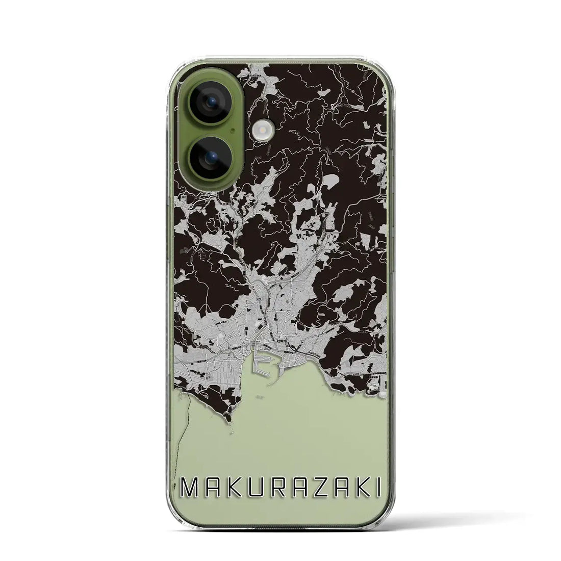 【枕崎(鹿児島県)】地図柄iPhoneケース(クリアタイプ)モノトーン・iPhone 17 Pro Max 用