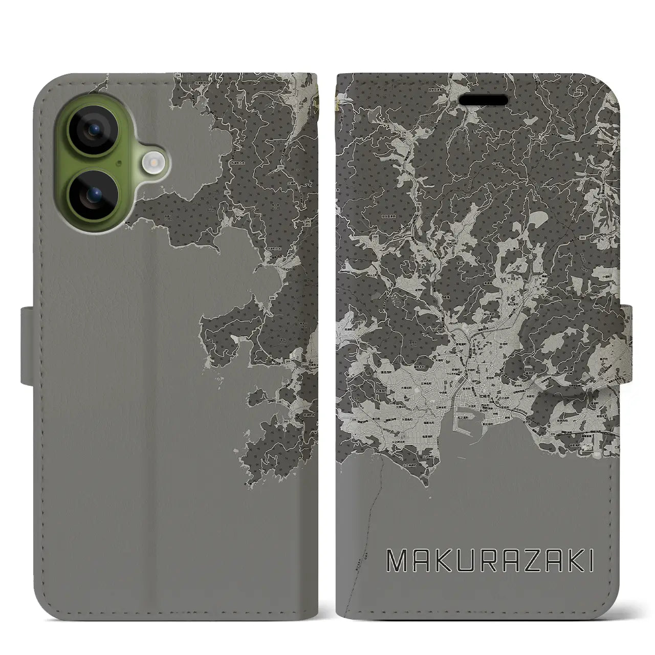 【枕崎（鹿児島県）】地図柄iPhoneケース（手帳タイプ）