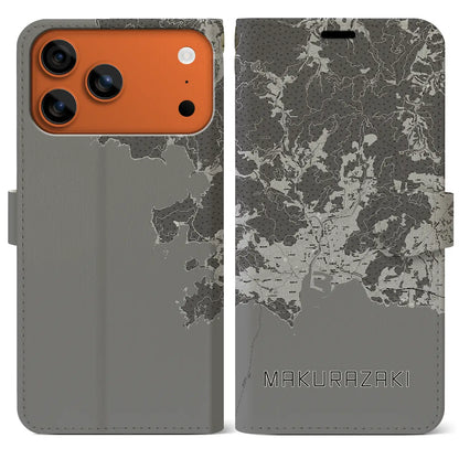 【枕崎（鹿児島県）】地図柄iPhoneケース（手帳タイプ）