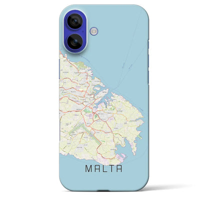 【マルタ】地図柄iPhoneケース（バックカバータイプ）ナチュラル・iPhone 16 Pro Max 用