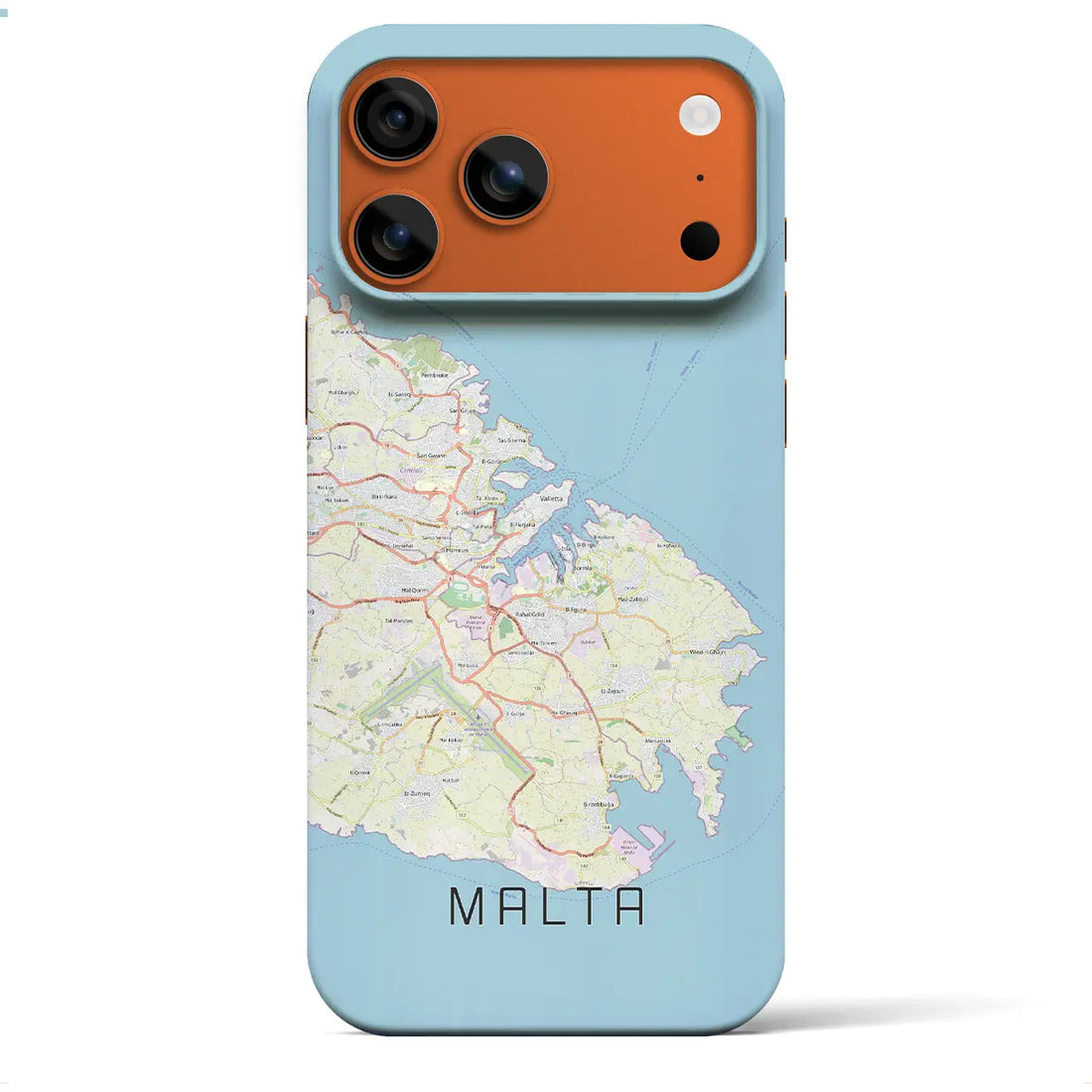 【マルタ】地図柄iPhoneケース(バックカバータイプ)ブラック・iPhone 17 Pro Max 用