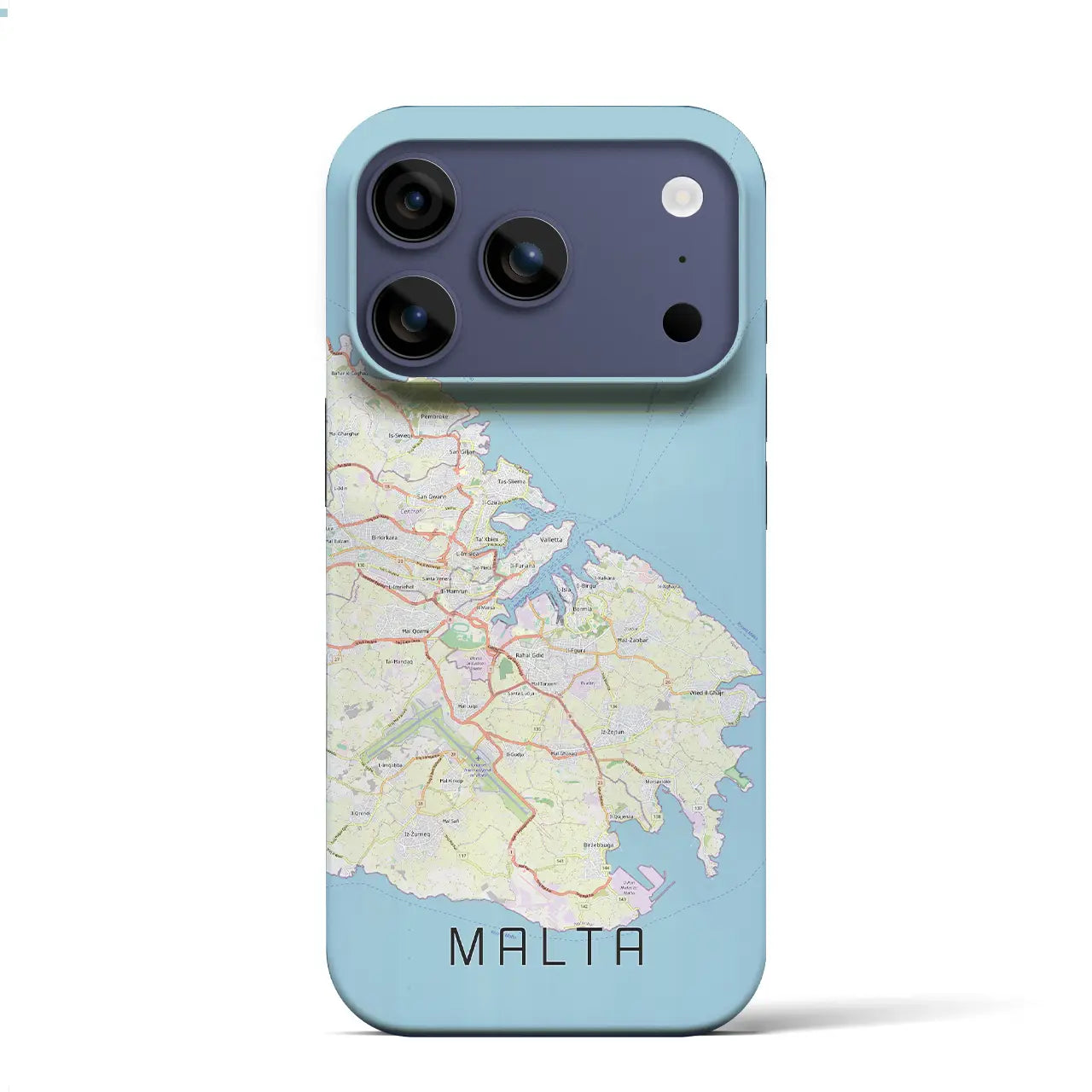 【マルタ】地図柄iPhoneケース（バックカバータイプ）ナチュラル・iPhone 17 Pro Max 用