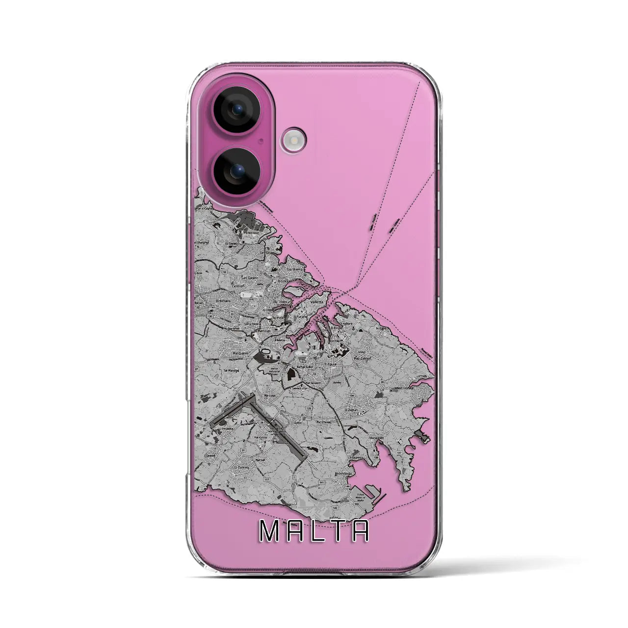 【マルタ】地図柄iPhoneケース（クリアタイプ）