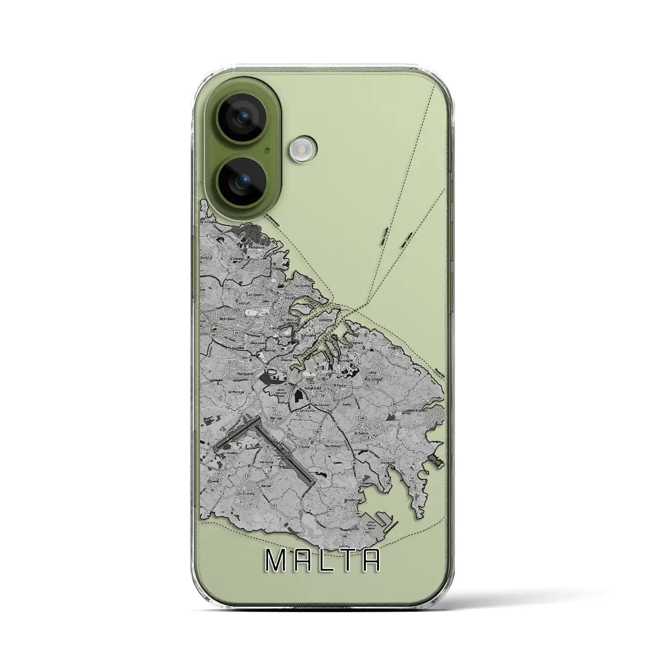 【マルタ】地図柄iPhoneケース（クリアタイプ）