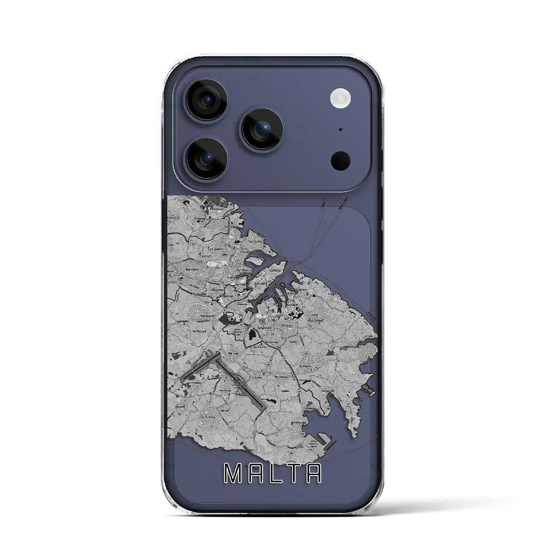 【マルタ】地図柄iPhoneケース（クリアタイプ）