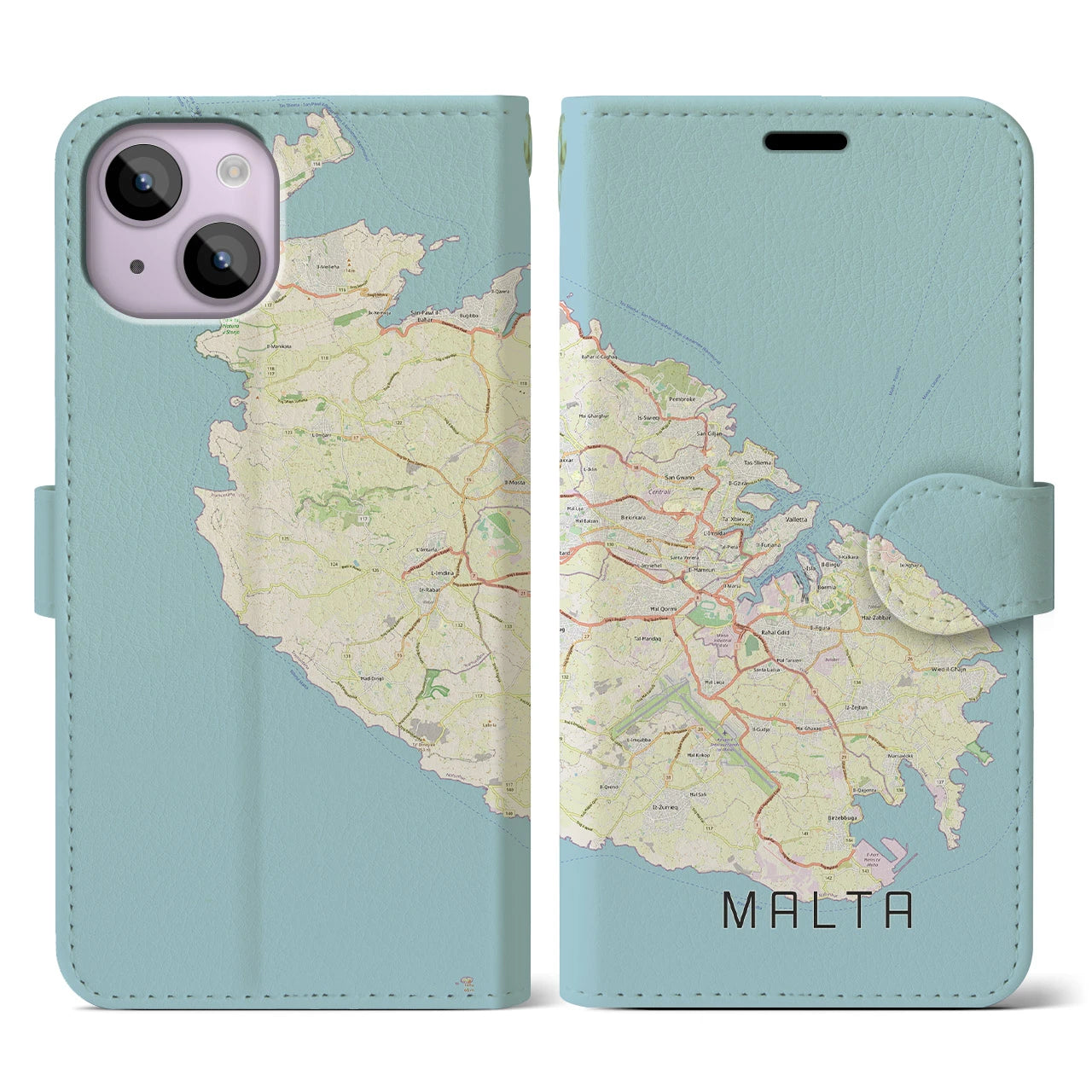 【マルタ】地図柄iPhoneケース（手帳タイプ）