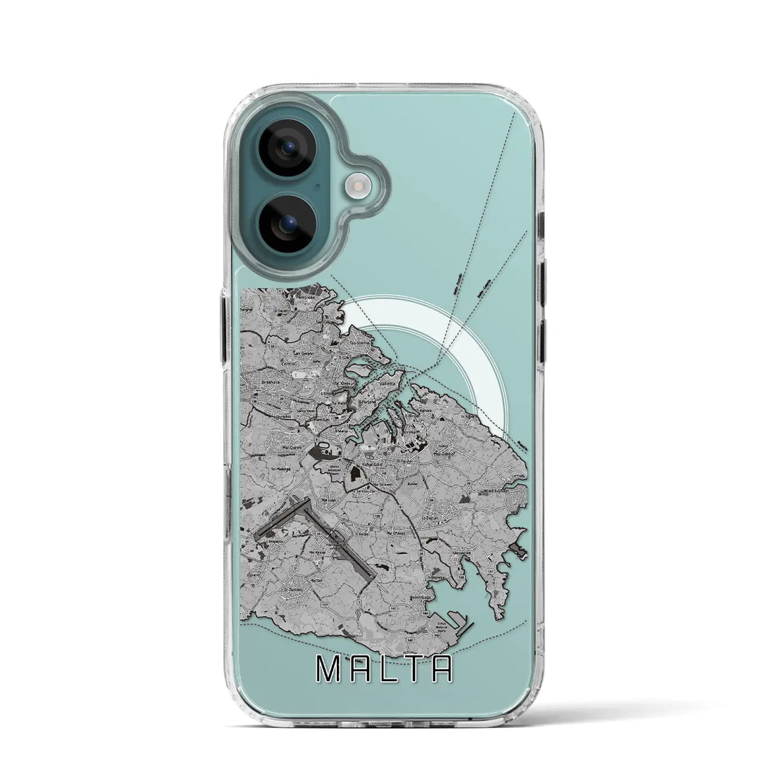 【マルタ】地図柄iPhoneケース（MagSafeタイプ）モノトーン・iPhone 16 Pro 用