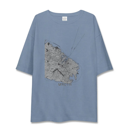 【マルタ】地図柄ビッグシルエットTシャツ