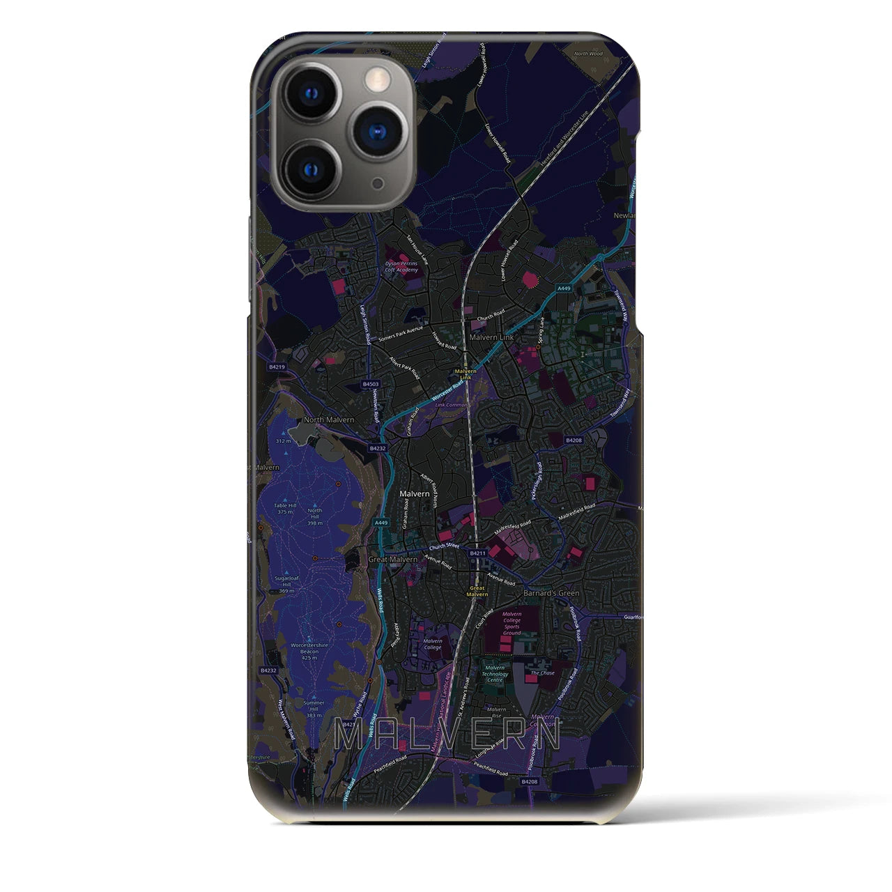 【マルバーン（イギリス）】地図柄iPhoneケース（バックカバータイプ）
